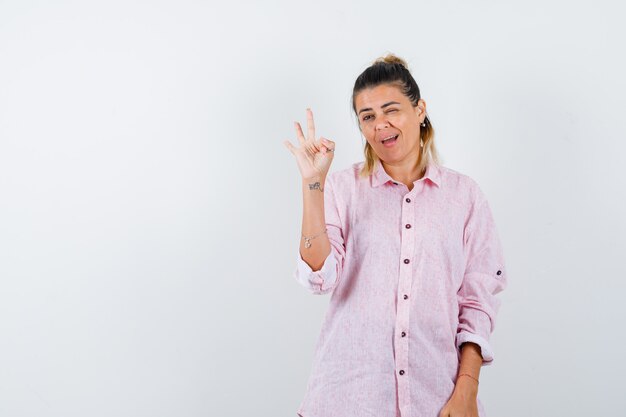 An expressive young lady posing