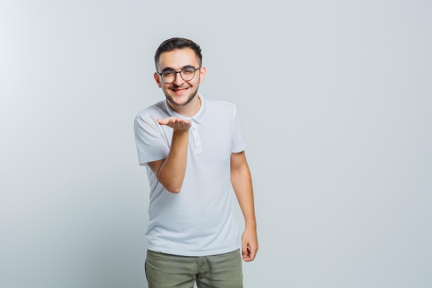 Expressive young male posing in the studio