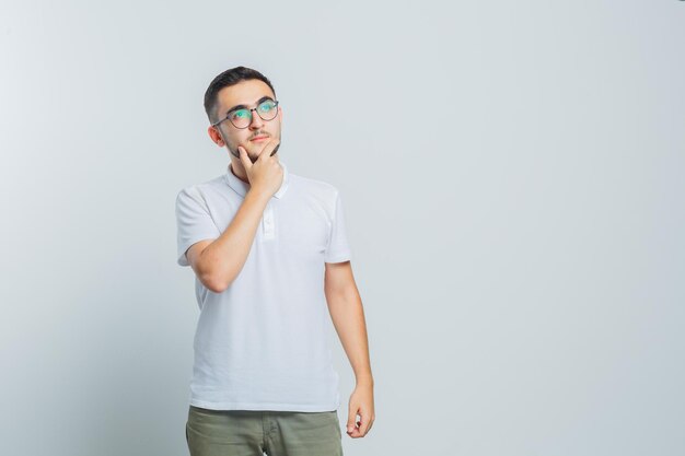 Expressive young male posing in the studio