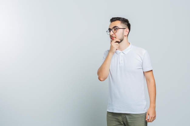 Expressive young male posing in the studio