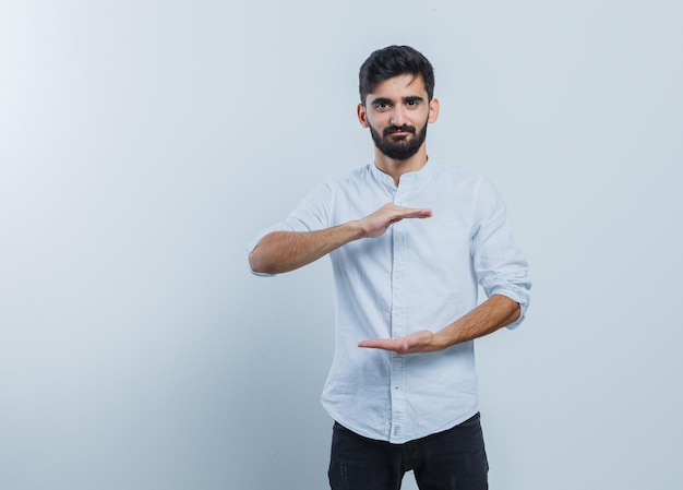 Expressive young male posing in the studio