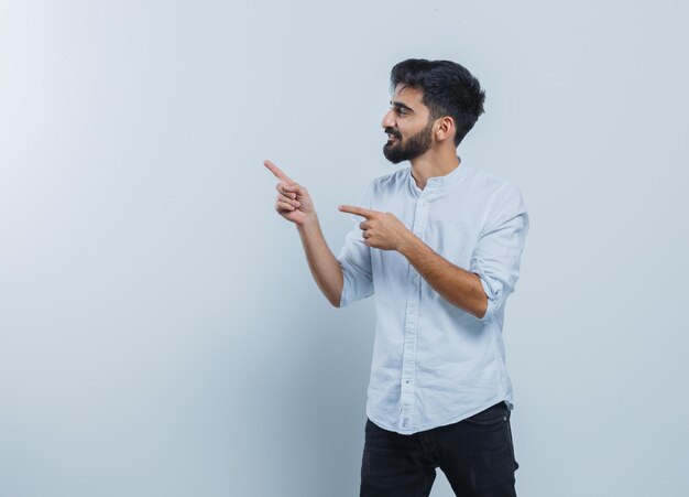 Expressive young male posing in the studio