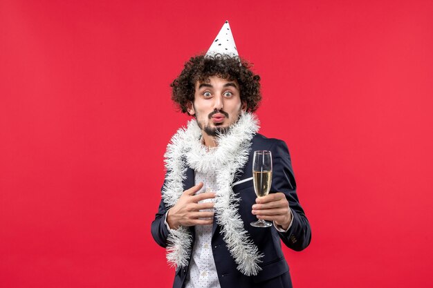 Expressive young man posing for Christmas