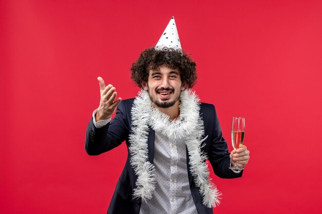 Expressive young man posing for Christmas