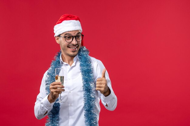 Expressive young man posing for Christmas