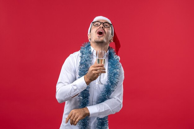 Expressive young man posing for Christmas