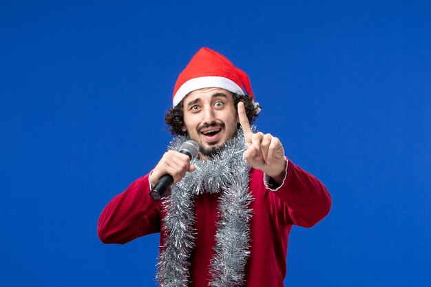 Expressive young man posing for Christmas