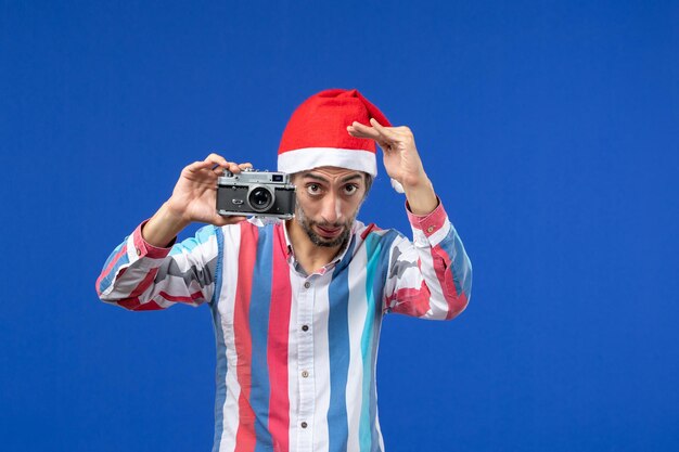 Expressive young man posing for Christmas