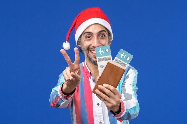 Expressive young man posing for Christmas