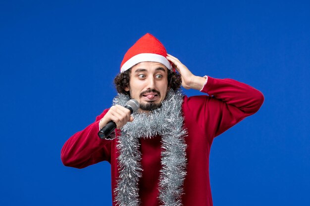 Expressive young man posing for Christmas