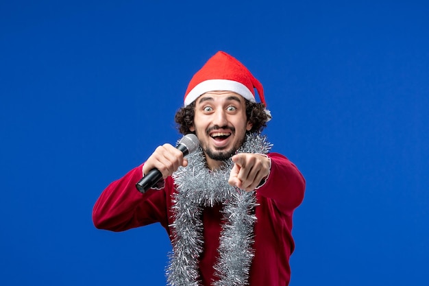 Expressive young man posing for Christmas