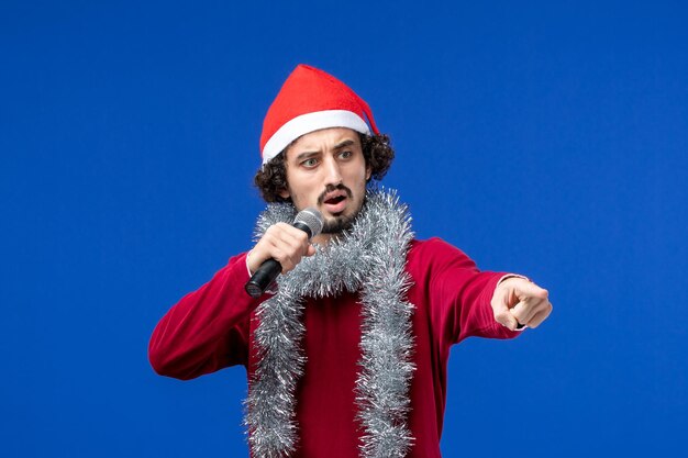 Expressive young man posing for Christmas