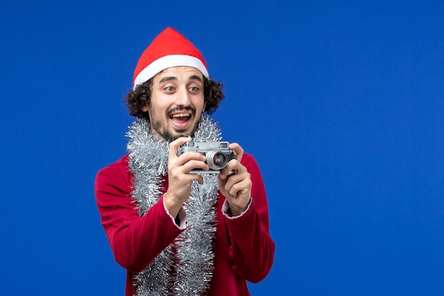 Expressive young man posing for Christmas