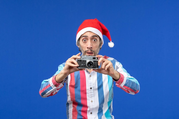 Expressive young man posing for christmas