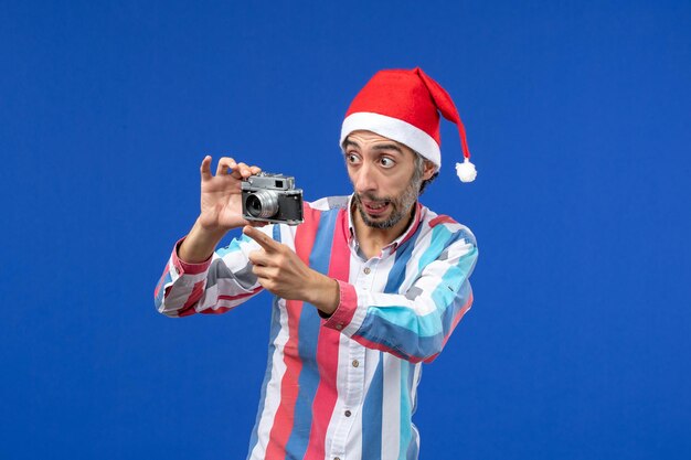 Expressive young man posing for Christmas