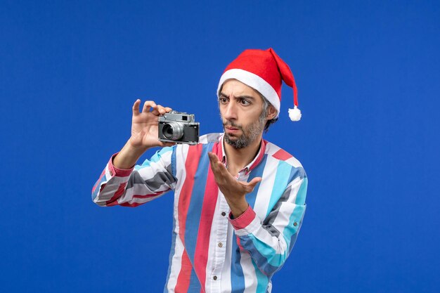 Expressive young man posing for Christmas