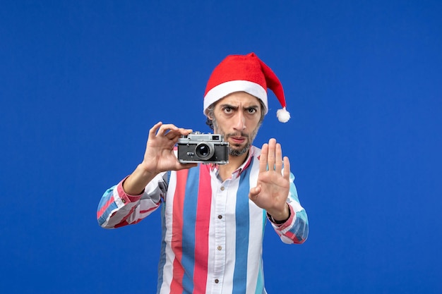 Expressive young man posing for Christmas