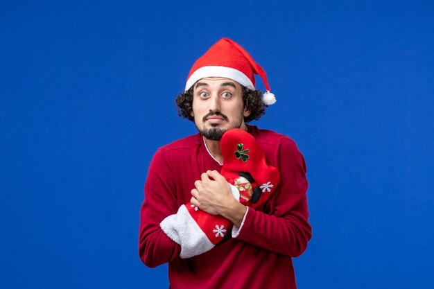 Expressive young man posing for Christmas