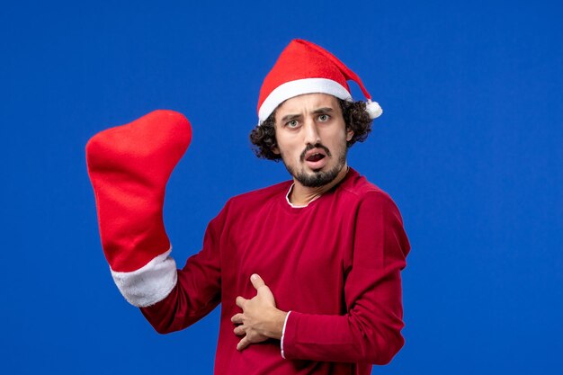 Expressive young man posing for Christmas