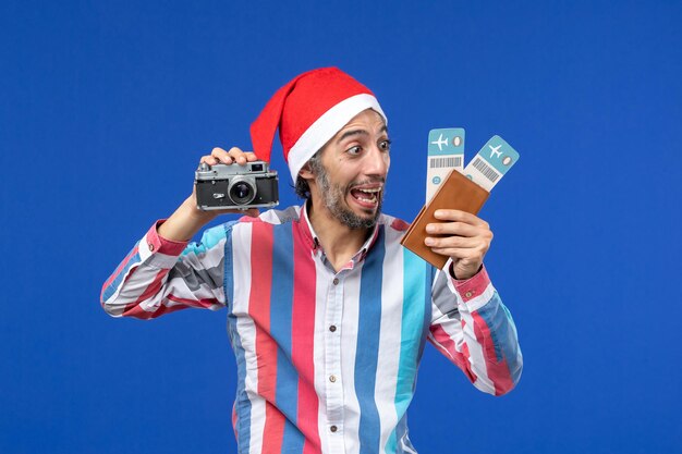 Expressive young man posing for Christmas