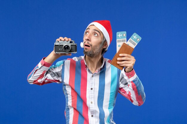 Expressive young man posing for Christmas