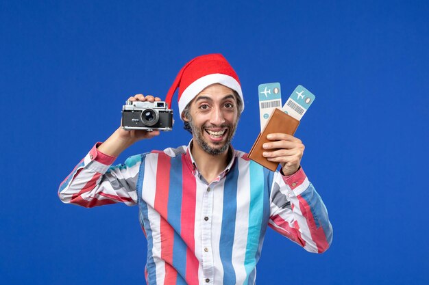 Expressive young man posing for Christmas