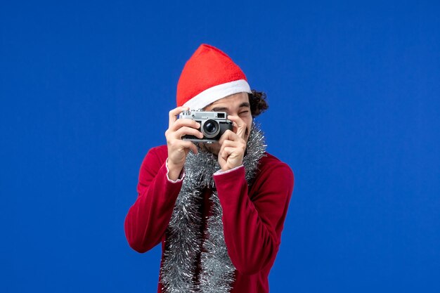 Expressive young man posing for Christmas