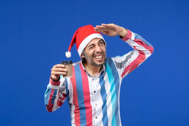 Expressive young man posing for Christmas