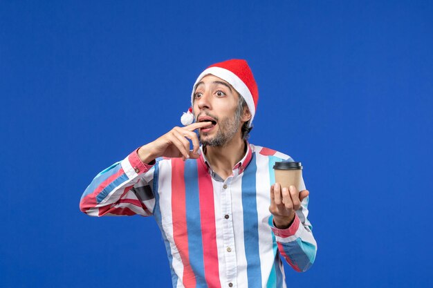 Expressive young man posing for Christmas