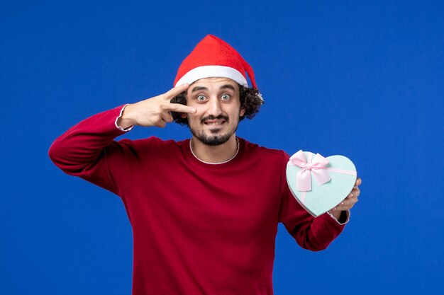 Expressive young man posing for Christmas