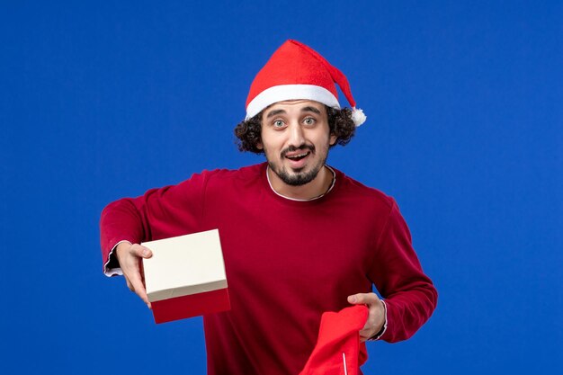 Expressive young man posing for Christmas