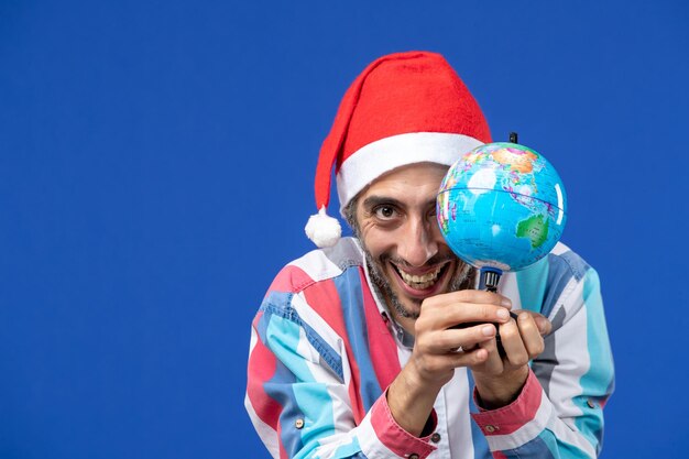 Expressive young man posing for Christmas