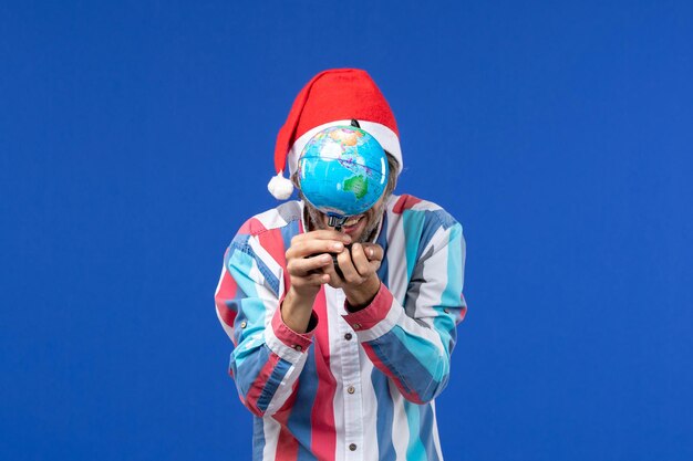 Expressive young man posing for Christmas