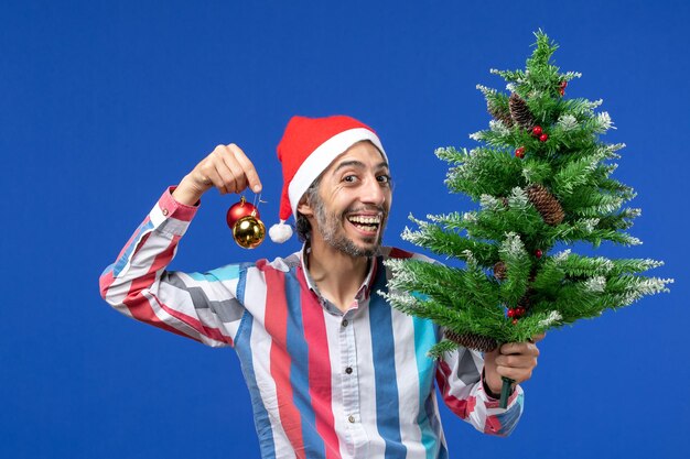 Expressive young man posing for Christmas