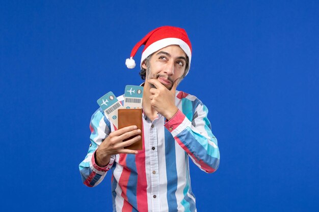 Expressive young man posing for Christmas