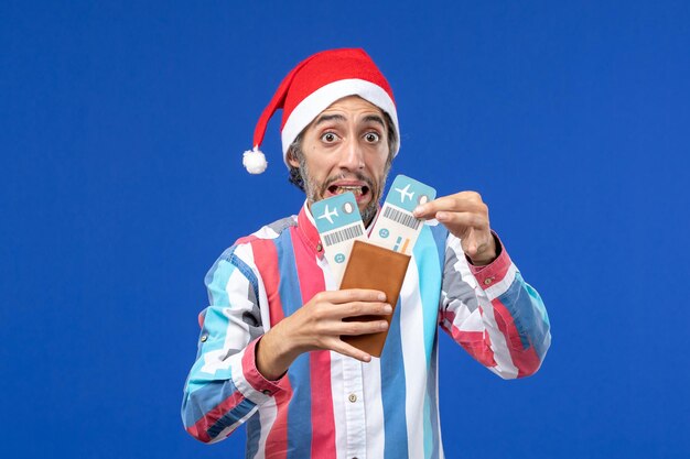 Expressive young man posing for Christmas