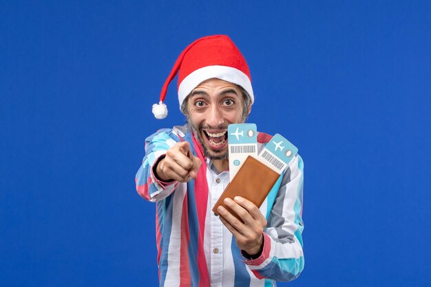 Expressive young man posing for Christmas