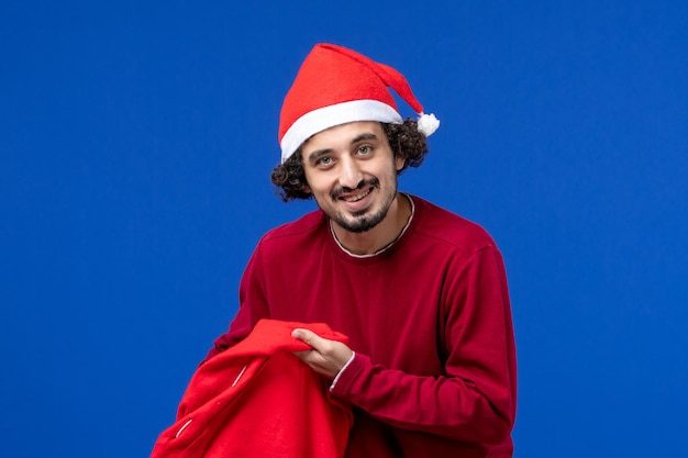 Expressive young man posing for christmas