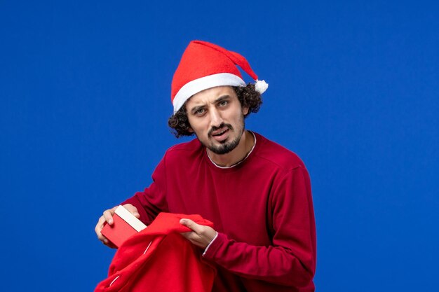 Expressive young man posing for Christmas