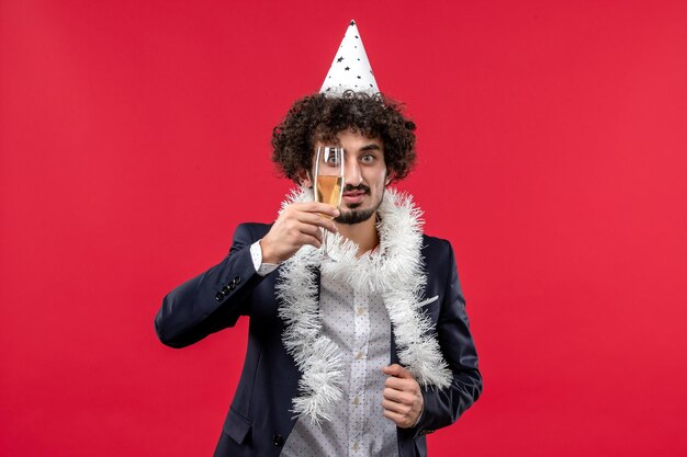 Expressive young man posing for Christmas