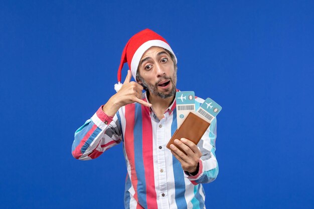 Expressive young man posing for Christmas