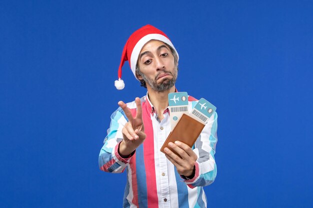 Expressive young man posing for Christmas