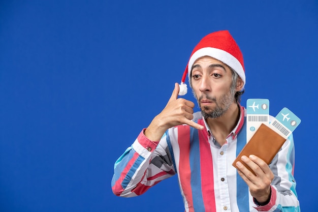 Expressive young man posing for christmas