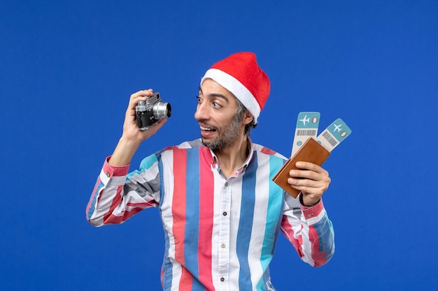 Expressive young man posing for Christmas