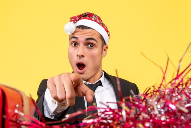 Expressive young man posing for Christmas