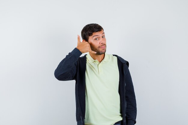 Expressive young man posing in the studio