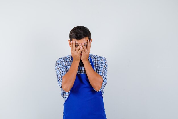 Expressive young man posing in the studio