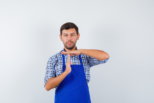 Expressive young man posing in the studio