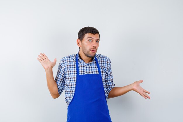 Expressive young man posing in the studio