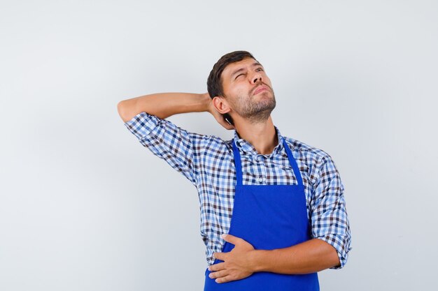 Expressive young man posing in the studio